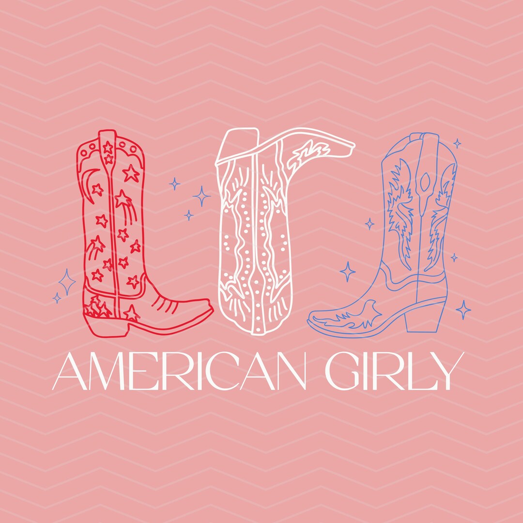 Coquette 4th of July Boots PNG SVG: American Girly (digital Download ...
