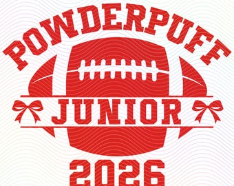 Powderpuff Football PNG SVG: Junior 2026 Senior 2026 Cheerleader Design Digital Download