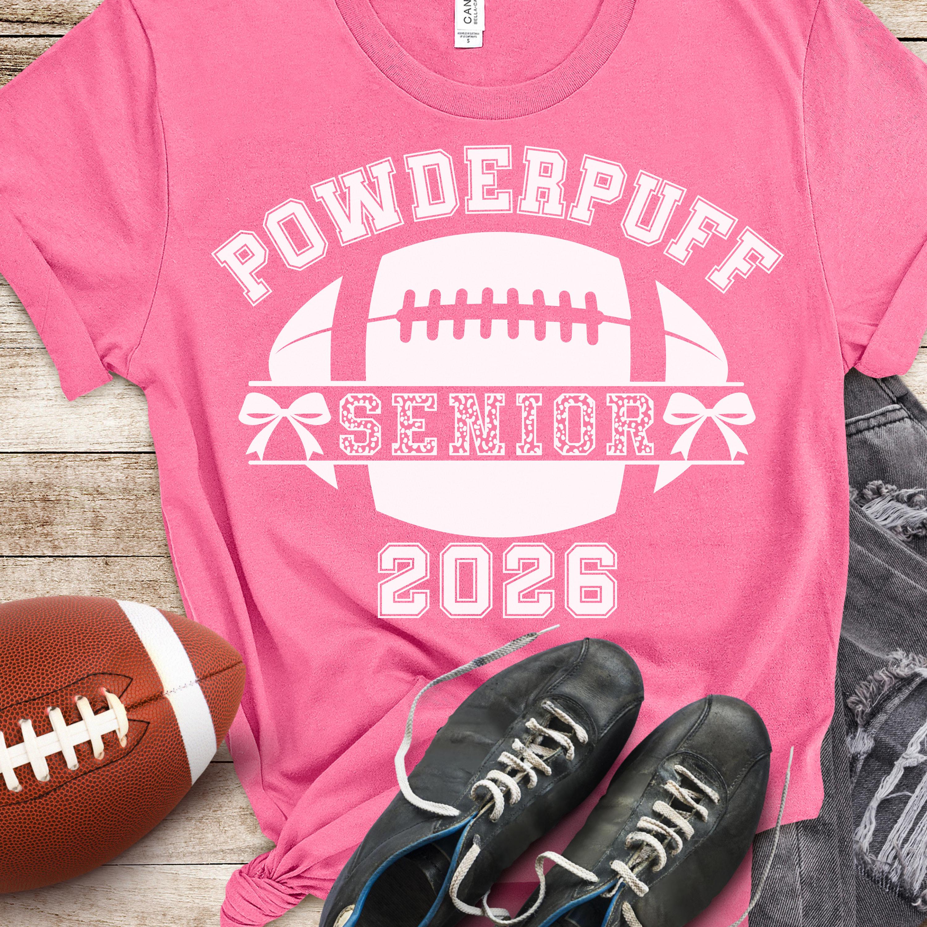 Powder Puff Design Powderpuff Football PNG SVG: Senior 2026 Cheerleader, Powderpuff Shirt ...