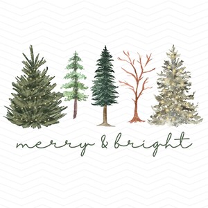 Merry and bright png, Christmas Tree png, Christmas Tree png, Merry and bright trees png, Christmas png, Watercolor Trees, Top Sellers