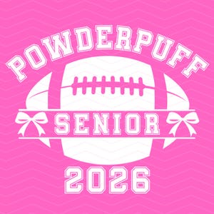 Powderpuff Football PNG SVG: Senior 2026 Cheerleader Design Digital Download