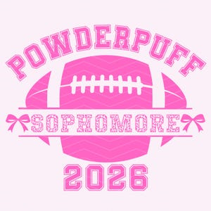 Powderpuff Football PNG SVG: Sophomore 2026 Cheerleader Design Digital Download