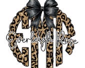 Leopard Print Custom Monogram with Bow (Personalized PNG) Monogram PNG