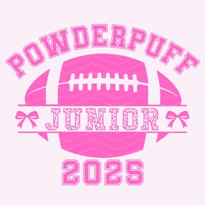 Powderpuff Football PNG SVG: Junior 2025 Cheerleader Design Digital Download Powder puff png, Powderpuff Junior, p