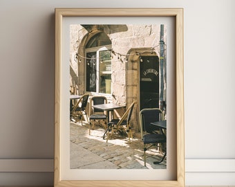 La Corentine: A Film Photograph of a French Cafe or Bistro in Quimper, France.