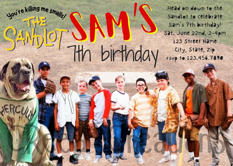 Sandlot Birthday Invitation - Etsy
