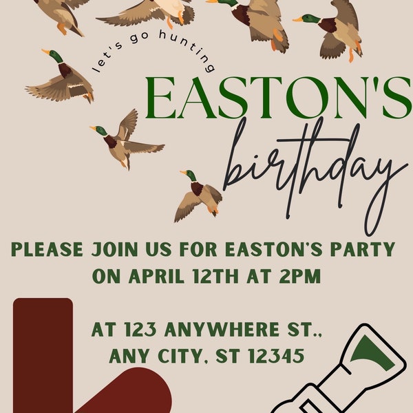 Duck Hunting Birthday Invitation