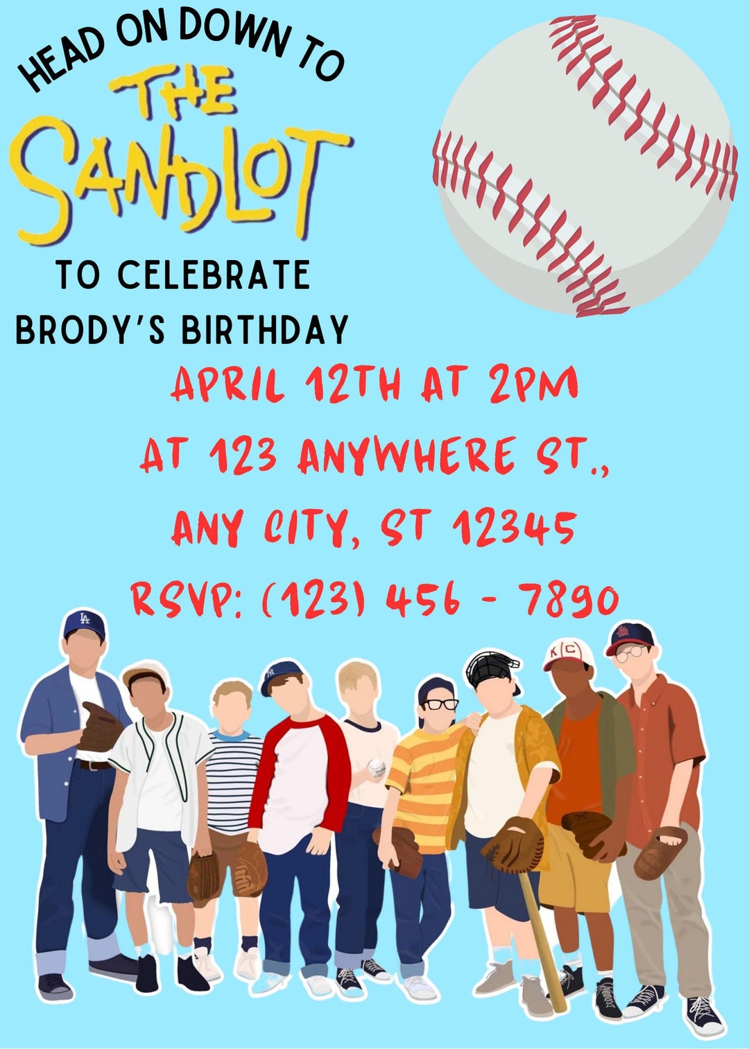 Sandlot Birthday Invitation - Etsy