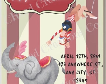 Circus Theme Birthday Invitation