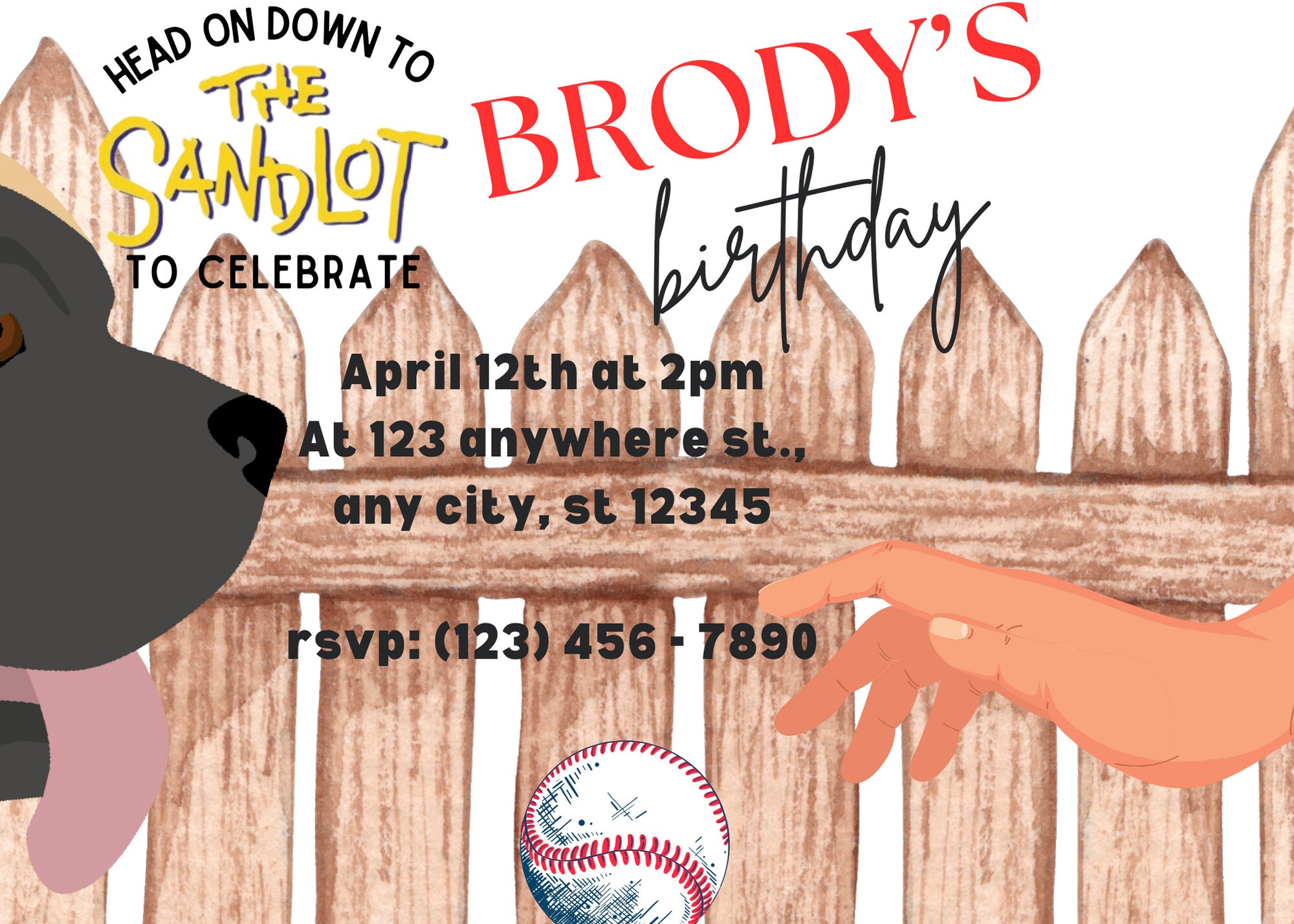 Sandlot Birthday Invitation - Etsy