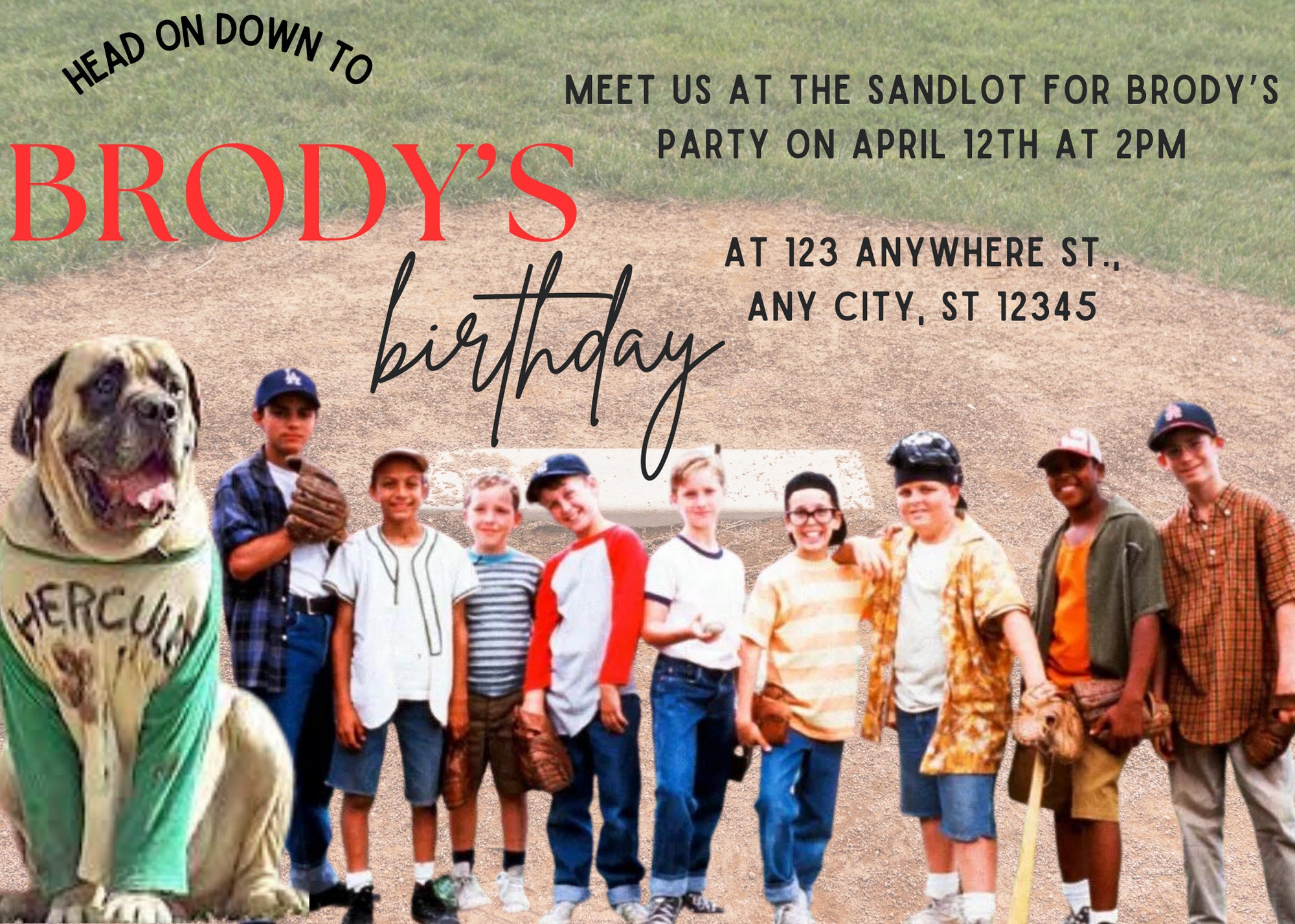 Sandlot Birthday Invitation - Etsy