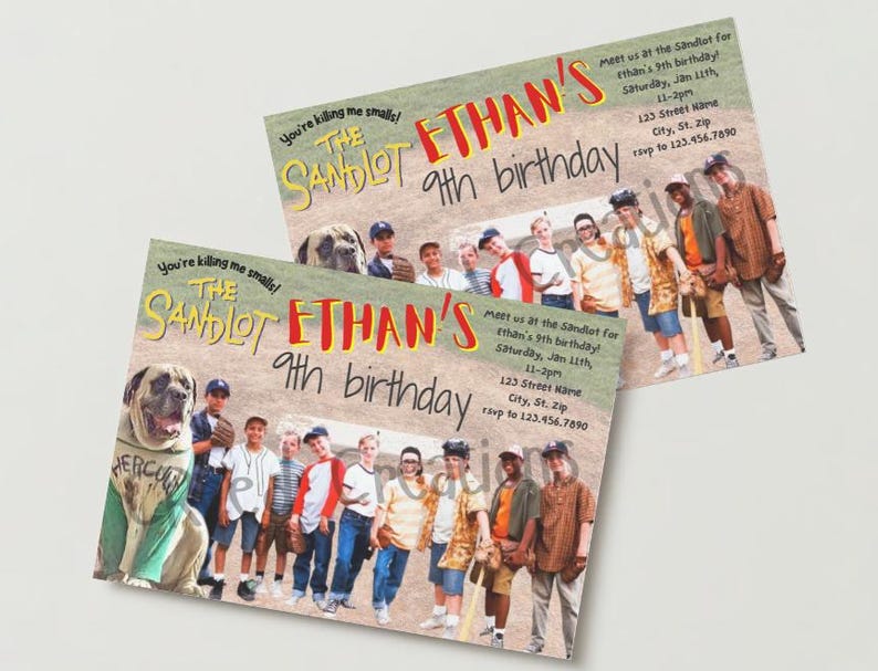 Sandlot Birthday Invitation - Etsy
