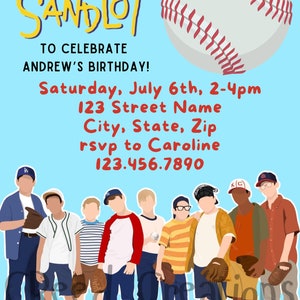 Sandlot Birthday Invitation - Etsy