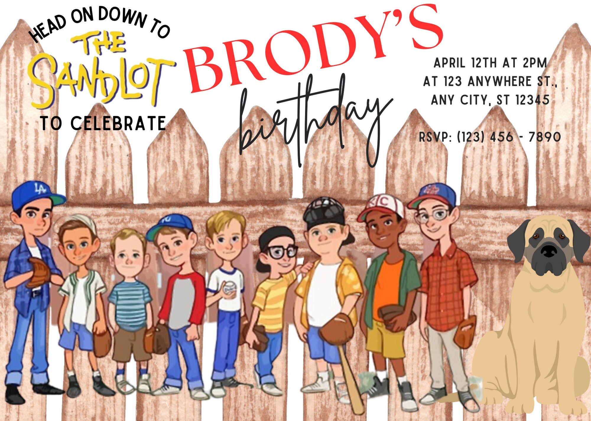 Sandlot Birthday Invitation - Etsy