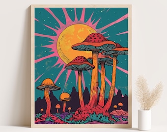 Psychedelic Mushroom Art Print: 60s Rock Poster, Victor Moscoso