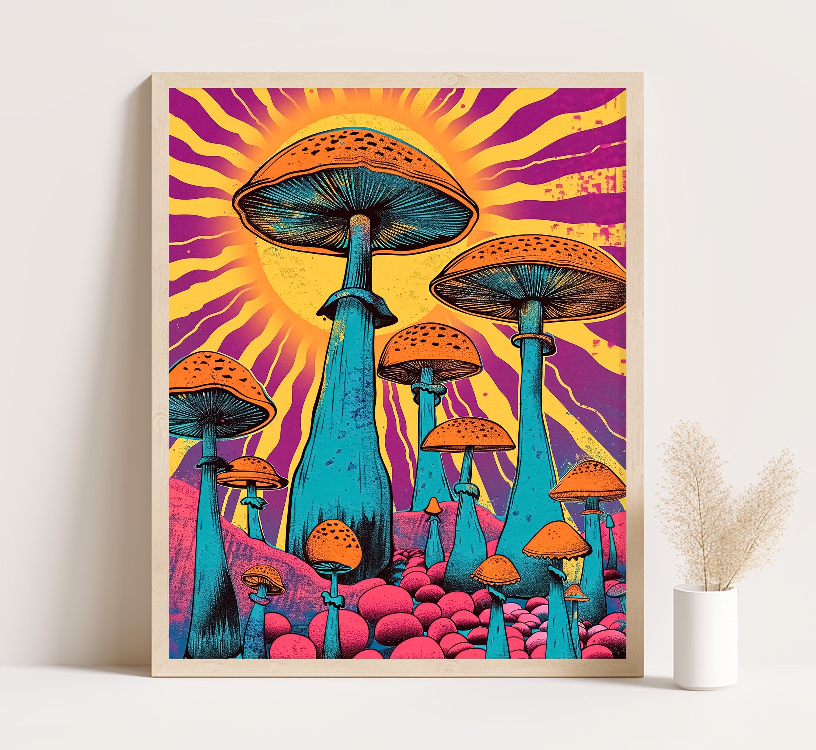 Psychedelic Mushroom Art Print: 60s Rock Poster, Victor Moscoso