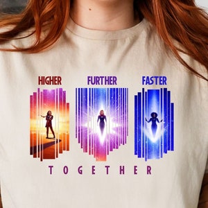 The Marvels Shirt: Higher Further Faster Together, Carol Danvers Tee