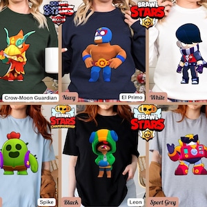 Brawl Stars Game All Characters Or Skins Shirt, Custom Brawl Stars Shirt, Birthday, Gift, Matching, Group, Couple, Kenji- Lumi- Leon -...