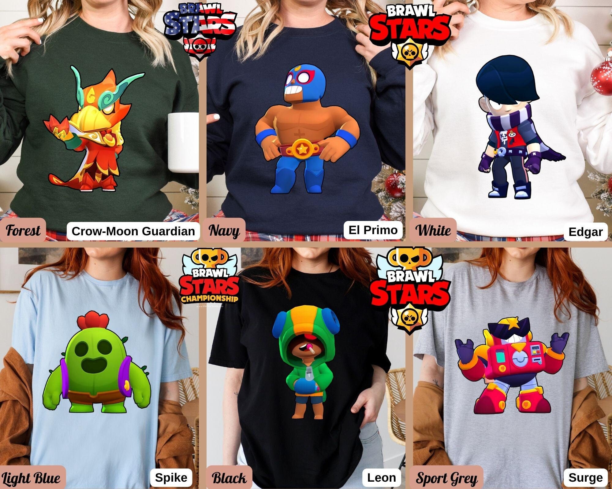 Brawl Stars Game All Characters or Skins Shirt Custom Brawl Stars Shirt Birthday Gift Matching Group Couple Kenji Moe Leon . Etsy