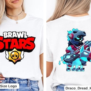Brawl Stars Front And Back Shirt, Brawl Stars Two Sided Tee, Matching Sweatshirt, All Characters Available, Custom Text, Brawl Stars Logo