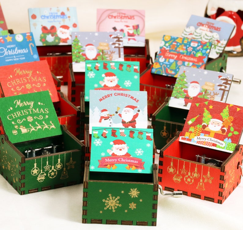 Christmas Gifts, Handmade Christmas Music Box, Wooden Music Box