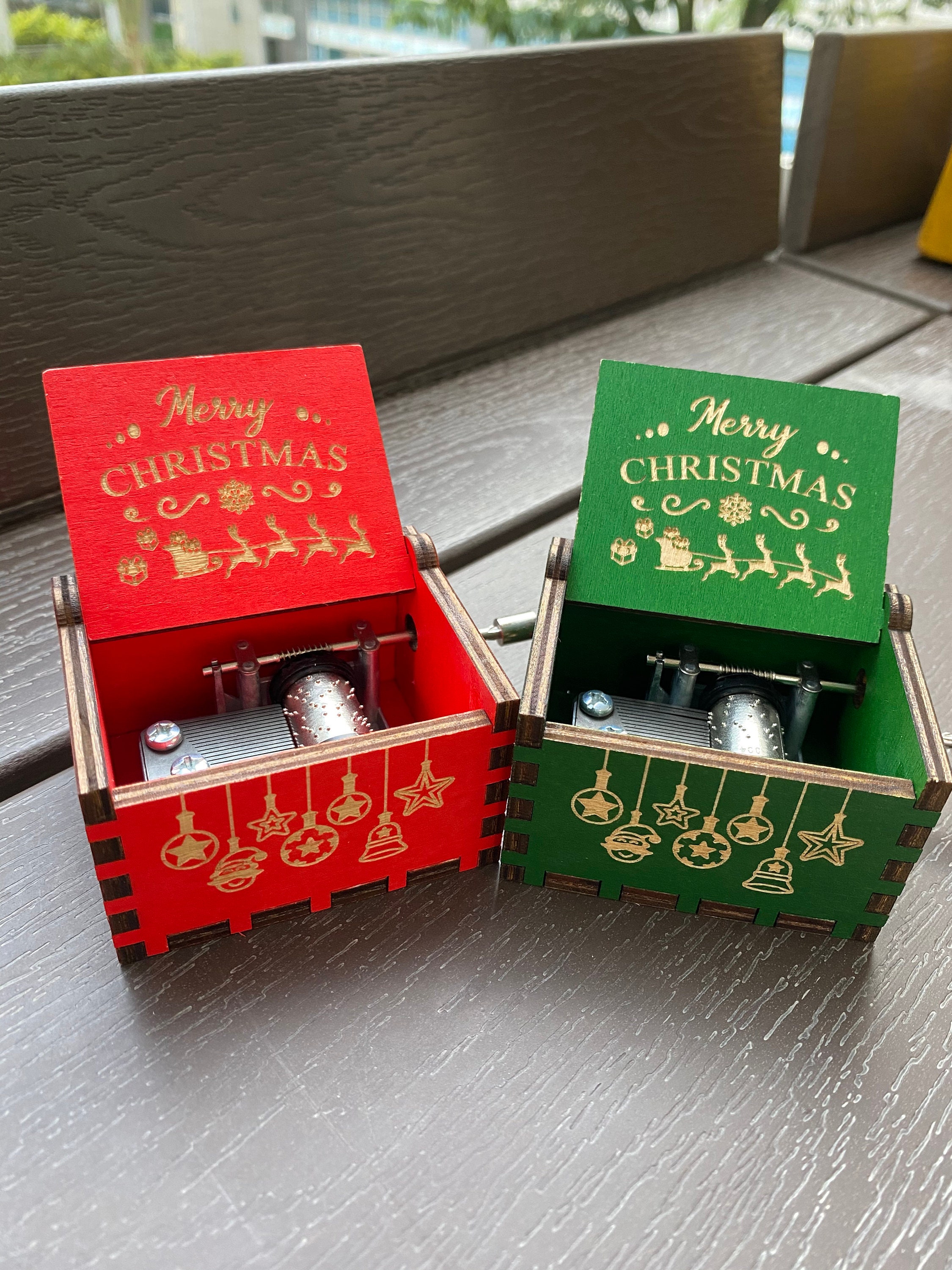 Christmas Gifts, Handmade Christmas Music Box, Wooden Music Box