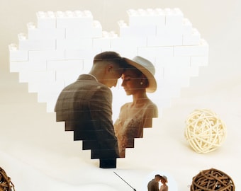 Photo Building Blocks, Personalized Picture Blocks, Build a Photo Puzzle, Custom Building Brick Photo Print, Brick Puzzles,Gifts for Dad Him