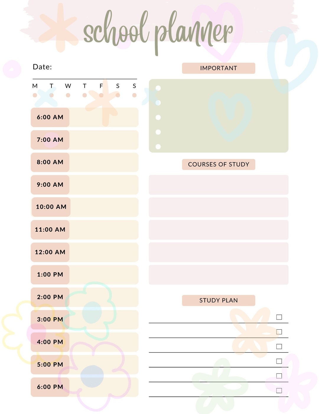 Blank to Do List Printable School to Do List to Do List - Etsy