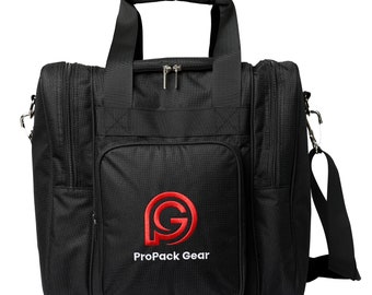 ProPack Gear Bowling Ball Bag- Structured Designed Tote Bowling Bag with Padded Strap &  Two Microfiber Shammy's (Black)