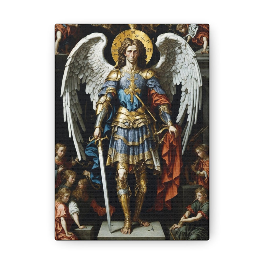 Archangel Michael Painting On Canvas 5 X 7 Inspirational Art Guardian Il 1080xN.5205865581 Ti6r