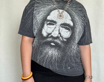 Vintage 1993 Jerry Garcia All Over Print Graphic T-shirt