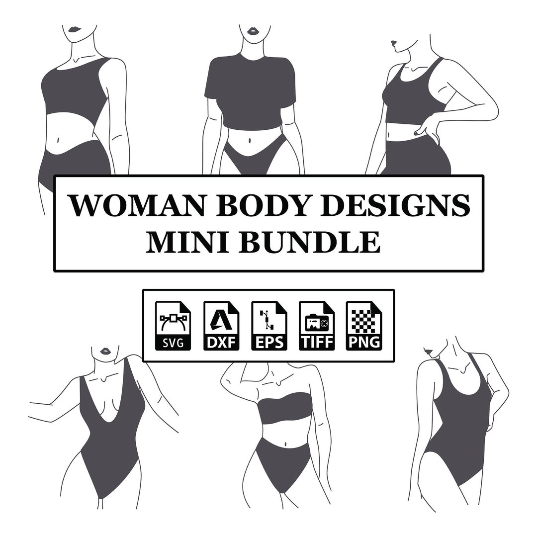 Woman Body Designs Bundle Svg Dxf Eps Tıff Png File / Etsy