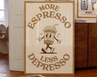 Coffee Wall Art Print, More Espresso Wall Decor, Coffee Poster, Kitchen Wall Art, Trendy Wall Print, Coffee Love Gift, Coffee Bar, Espresso