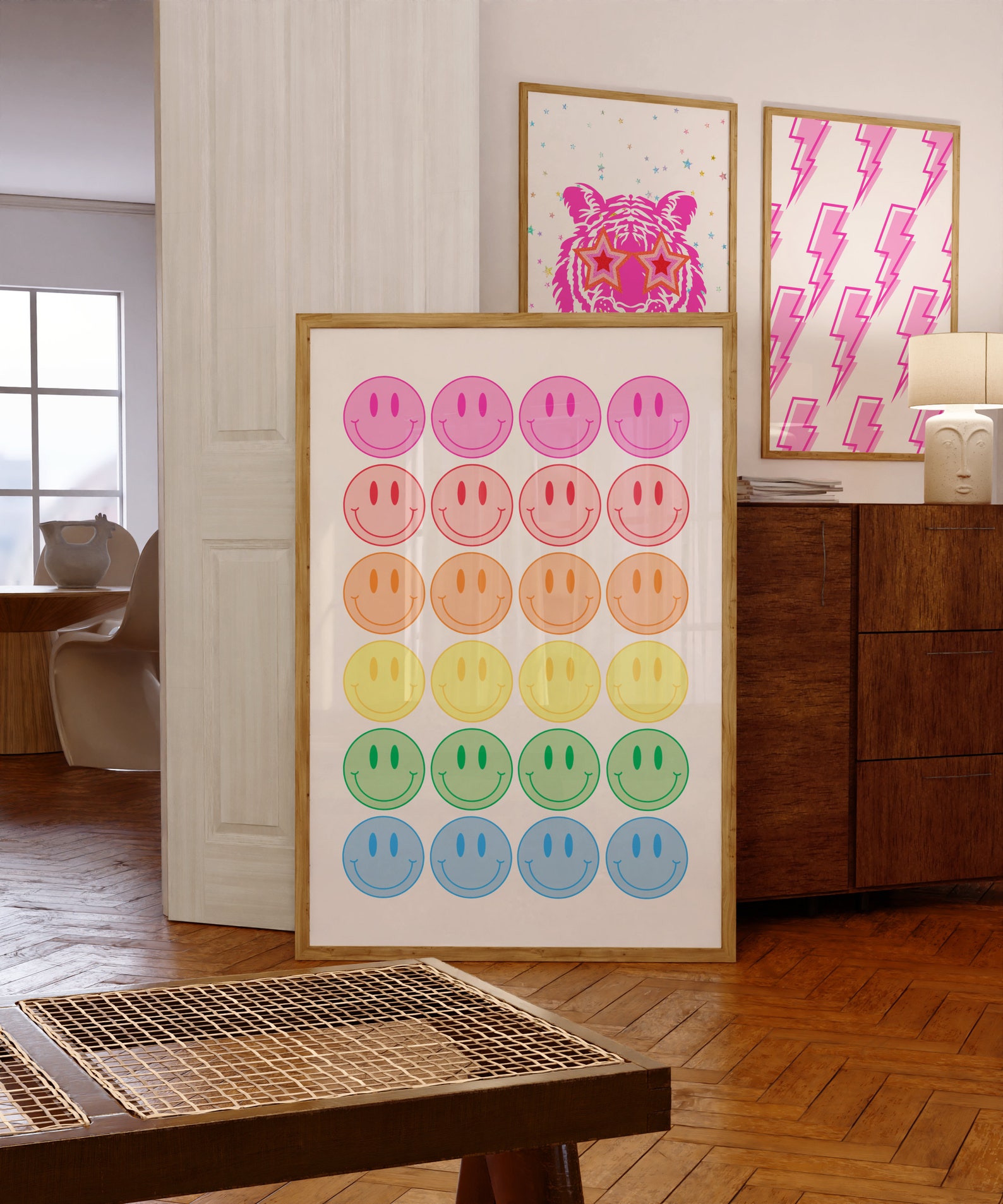Preppy Pink Posters, Trendy Wall Art, Preppy Aesthetic Gallery Set of 3