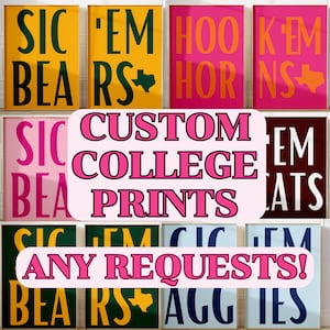 Láminas universitarias personalizadas (juego de 3 o 2), decoración para dormitorios universitarios, pósteres universitarios personalizados de moda, pósteres de pared universitarios, descarga digital, arte