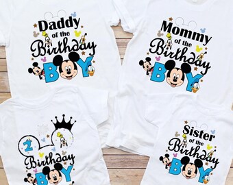 Mickey Mouse Birthday Boy T-Shirt, Custom Birthday Boy T Shirt, Disney Birthday Party Shirt, Birthday Boy Shirt, Mickey Kids Party Shirt