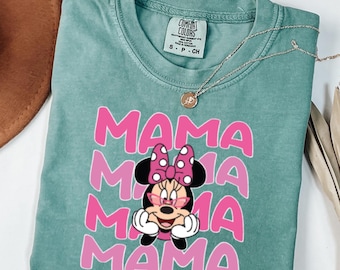 Comfort Colors T-Shirt\ Mama T-shirt, Minnie Mouse Shirt, Mama Mouse Shirt, Disney Trip Shirt, Mothers Day Shirt, Disney Family Vacation Tee