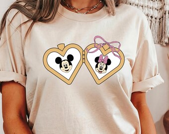 Locket T-Shirt, Cute Locket Bow T Shirt, Minnie Mickey Lover Shirt, Cute Disneyworld Shirts, Mickey Coquette Shirt, Disney Couple Matching