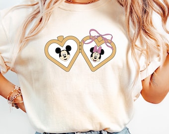 Comfort Color® Locket T-Shirt, Cute Locket Bow T Shirt, Minnie Mickey Lover Shirt, Cute Disneyworld Shirts, Mickey Coquette Shirt, Disney