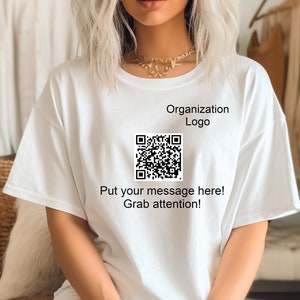 Custom QR Code Shirt Business Logo Shirt Gift for Social Worker T-shirt ...