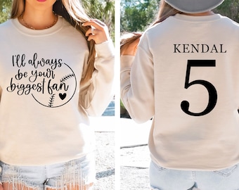 Baseball Mom Sweater: Biggest Fan, Funny Gift for Baseball Lover