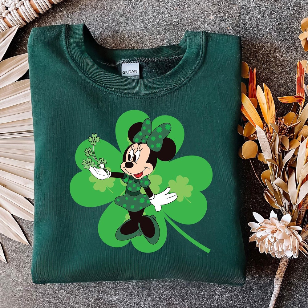 Minnie Mouse Patrick'S Day Sweatshirt, Disney St. Patrick'S Day Sweatshirt, Disney Lucky Sweatshirt, Disney Irish, St. Patrick'S Day Gift Teeshirtsummer