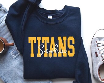 Personalized Team Sweatshirt: Custom Name Varsity Crewneck, Spirit Outfit