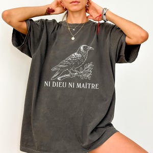 Anti-Authoritarian Comfort Colors Shirt, Ni Dieu Ni Maître, No God No Master, Anti Trump Shirt, Anarchist Shirt, Leftist Protest Shirt
