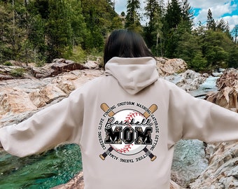 Baseball Mom Hoodie: Game Day Sports Fan Apparel