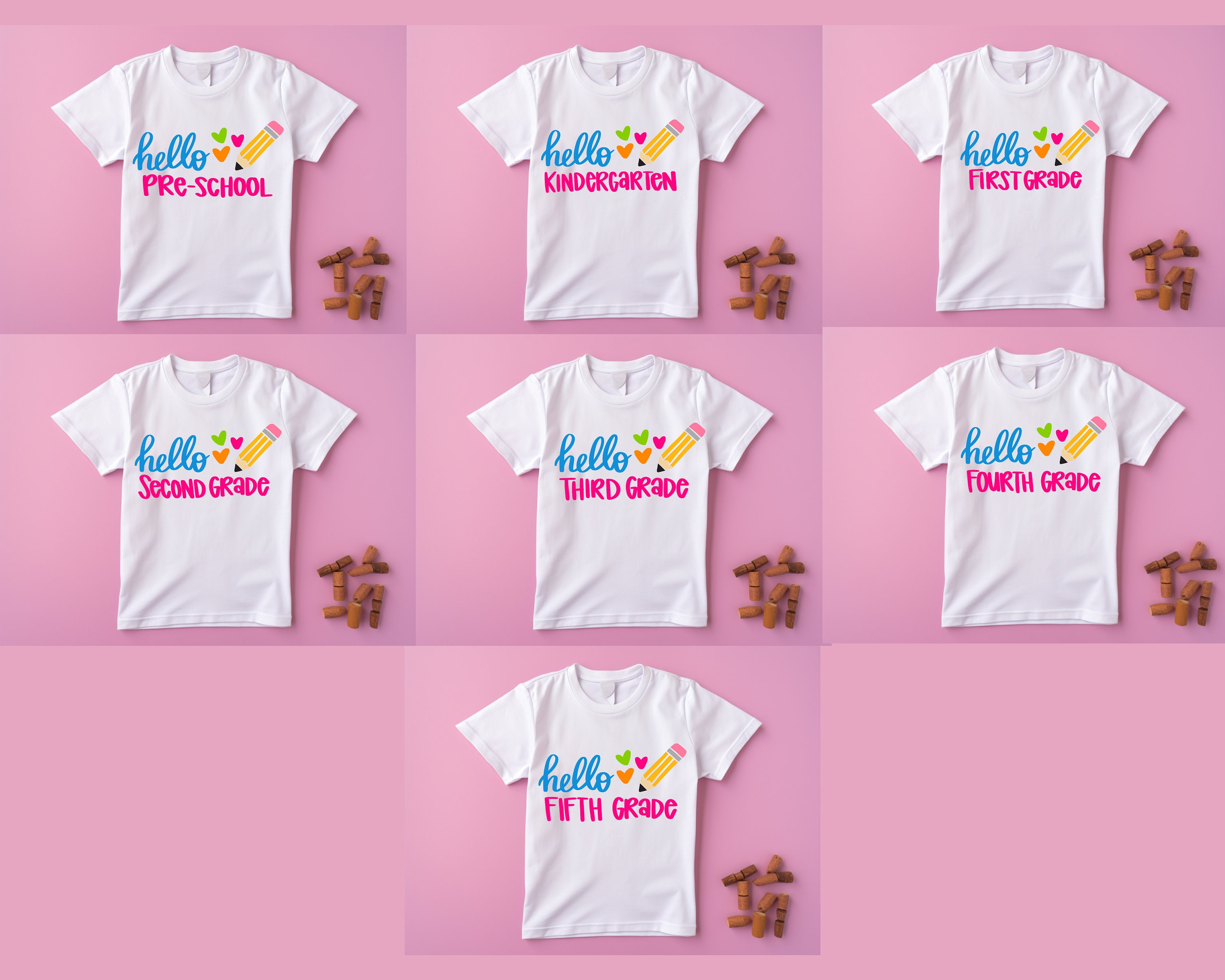 First Grade Back to School T-shirt: Colorful Hello 1st Grade Outfit - Etsy