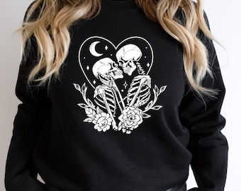 The Lovers Skeleton Sweatshirt: Valentine's Day Couple Matching Crewneck