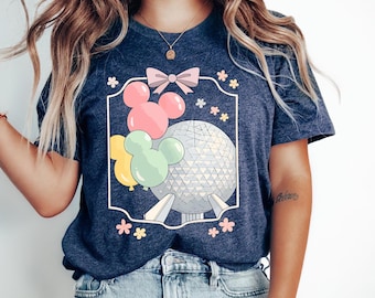 Retro Coquette Disney Epcot Shirt: Vintage 1982 World Traveler Bow