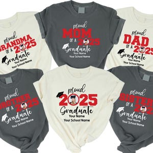 Comfort Colors T-Shirt\ Custom Family Graduation T-Shirts, Senior 2025 Family Matching T Shirt, Custom Senior Shirt, Class of 2025 Family