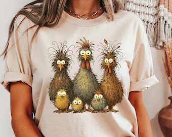Funny Chicken Art T-Shirt: Colorful Farm Animal Gift